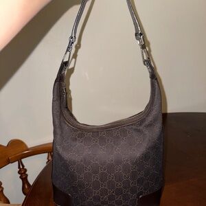 AUTHENTIC Japanese Gucci Shoulder Bag Black/Brown